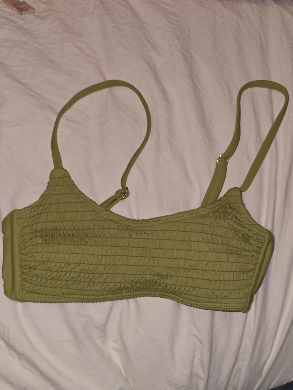 Olive Green Smocked Biki Top